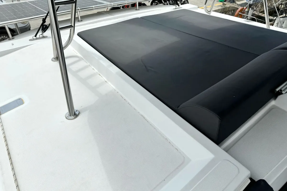 Deck of Infinity, a Bali 4.2 catamaran at Athens, Greece