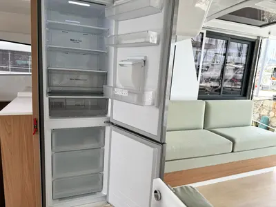 Galley of Infinity, a Bali 4.2 catamaran at Athens, Greece