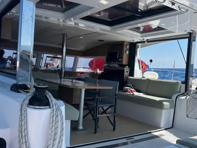 Deck of Filippos III, a Bali Catsmart catamaran at Zakynthos Municipal Unit, Greece