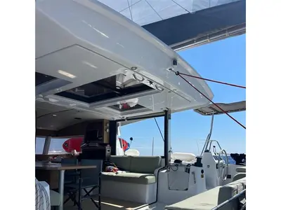 Deck of Filippos III, a Bali Catsmart catamaran at Zakynthos Municipal Unit, Greece