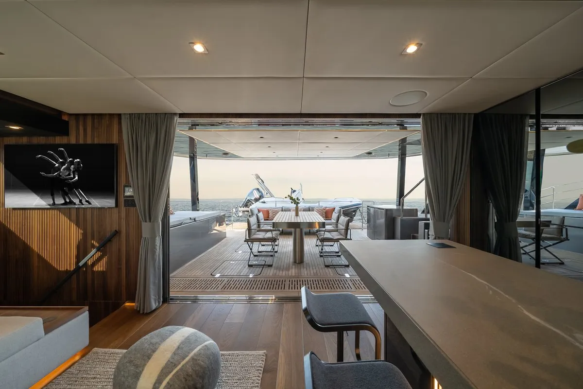 Galley of Ahalya, a Sunreef 60 catamaran at Kaštela, Croatia