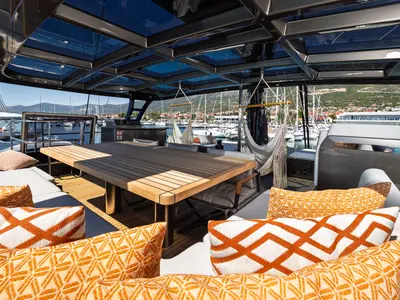 Galley of Ahalya, a Sunreef 60 catamaran at Kaštela, Croatia