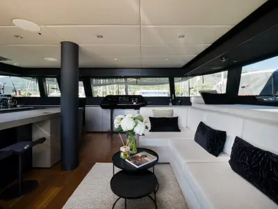 Salon of Ahalya, a Sunreef 60 catamaran at Kaštela, Croatia