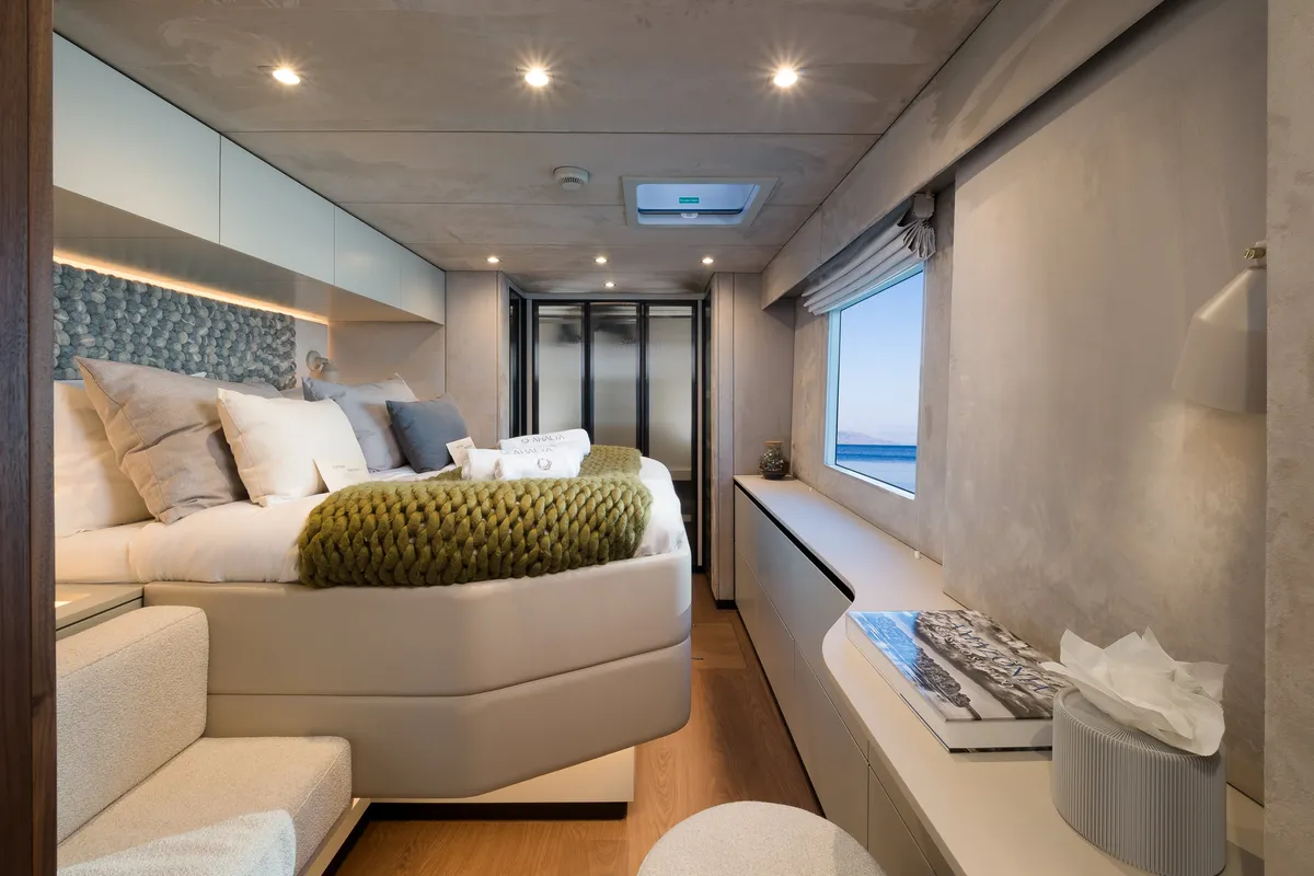 Cabin on Ahalya, a Sunreef 60 catamaran at Kaštela, Croatia