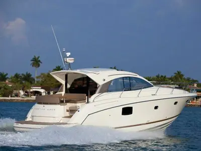 Mirage, a Prestige 42 motorboat at Pula, Italy