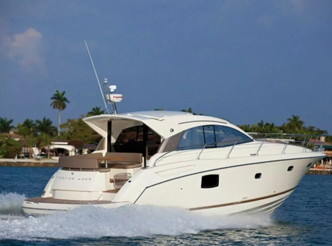 Mirage, a Prestige 42 motorboat at Pula, Italy