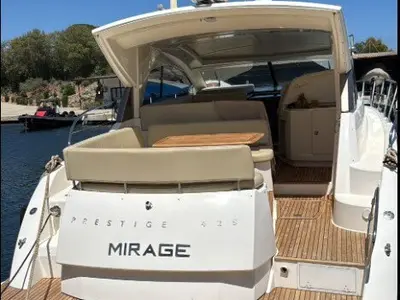 Mirage, a Prestige 42 motorboat at Pula, Italy