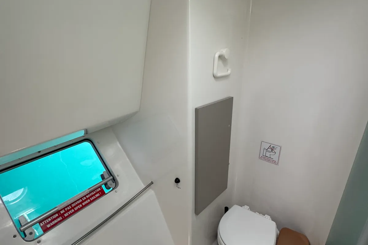 Head on Artemis K, a Fountaine Pajot Belize 43 catamaran at Municipal Unit of Lefkada, Greece