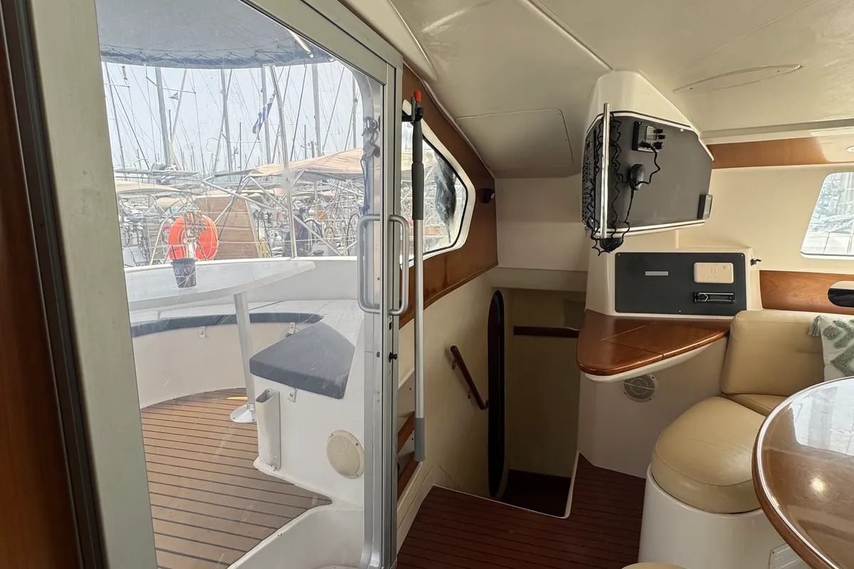 Salon of Artemis K, a Fountaine Pajot Belize 43 catamaran at Municipal Unit of Lefkada, Greece