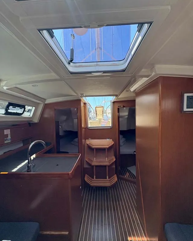 Salon of Fünfland, a Bavaria Cruiser 34 sailboat at Jezera, Croatia