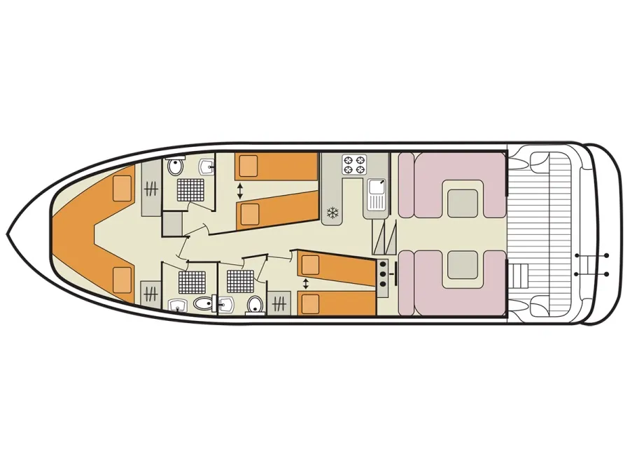 Floor plan of Elegance - Comfort 34, a Cygnet Elegance motorboat at Saint-Gilles, France