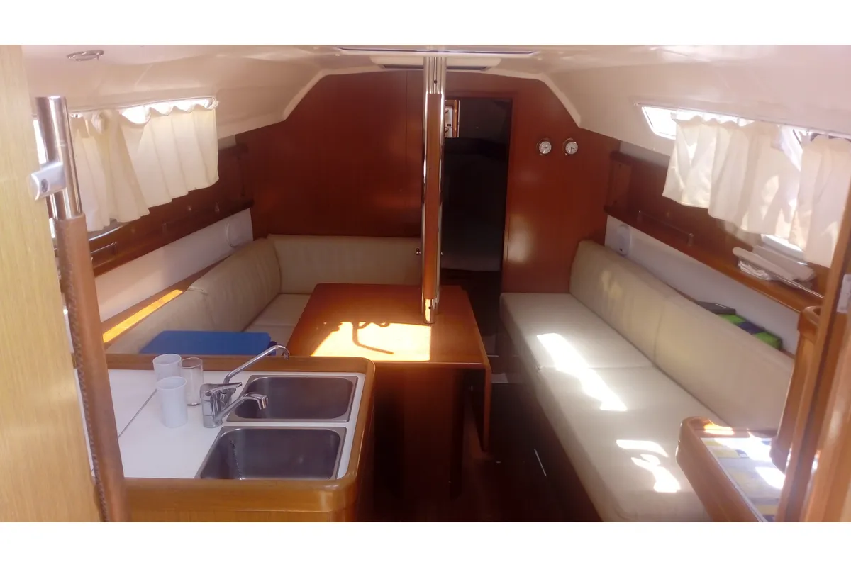 Galley of Trizonia, a Beneteau Oceanis 31 sailboat at Municipal Unit of Lefkada, Greece