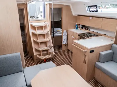 Cabin on Aruna, a Bavaria C42 sailboat at Fethiye, Turkey