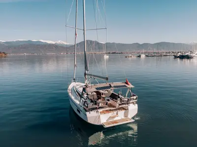 Galley of Aruna, a Bavaria C42 sailboat at Fethiye, Turkey