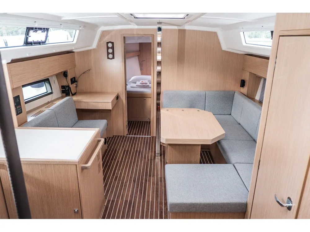 Galley of Aruna, a Bavaria C42 sailboat at Fethiye, Turkey