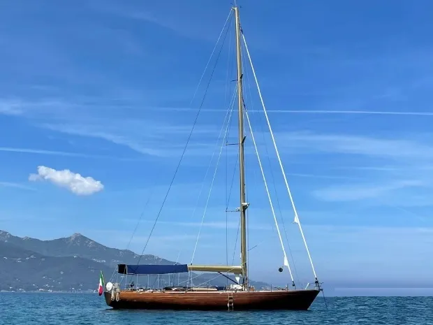 Exterior view of Clan II, a Gulet Carlini Sciarelli 62.5 sailboat at Syracuse, Italy