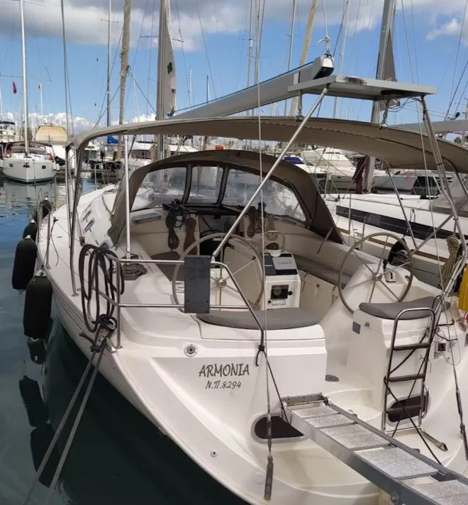 Exterior view of ARMONIA, a Dufour Gib Sea 43 sailboat at Volos Municipality, Greece