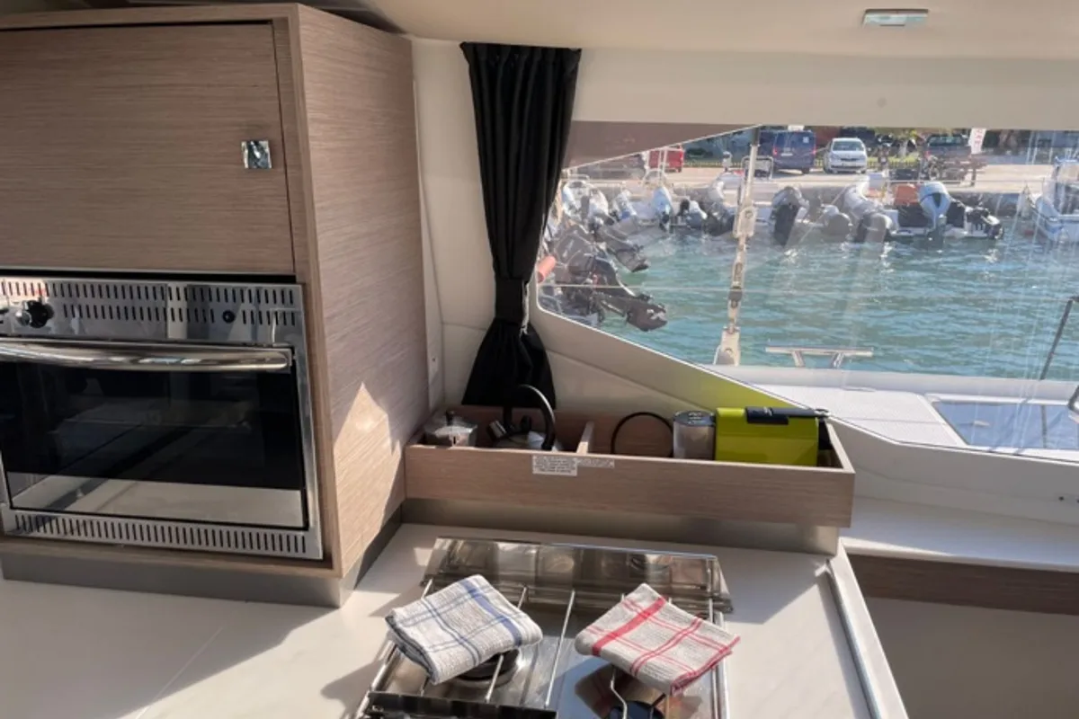Kebitree, a Fountaine Pajot Isla 40 catamaran at Municipal Unit of Palairos, Greece