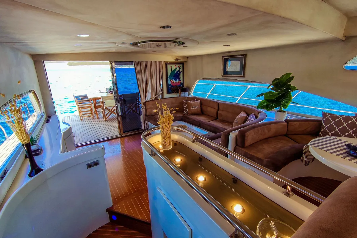 Salon of ZEUS, a Gulet Custom built 183 motor yacht at Kadıköy, Turkey