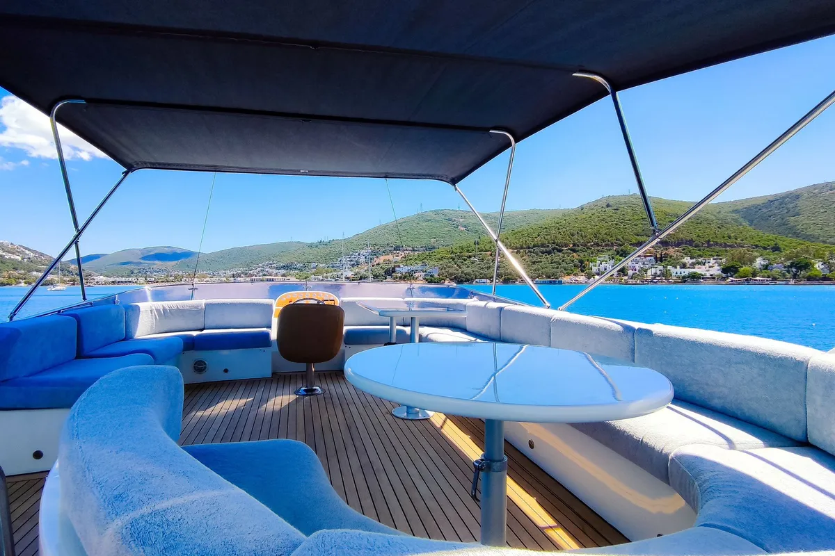 Deck of ZEUS, a Gulet Custom built 183 motor yacht at Kadıköy, Turkey