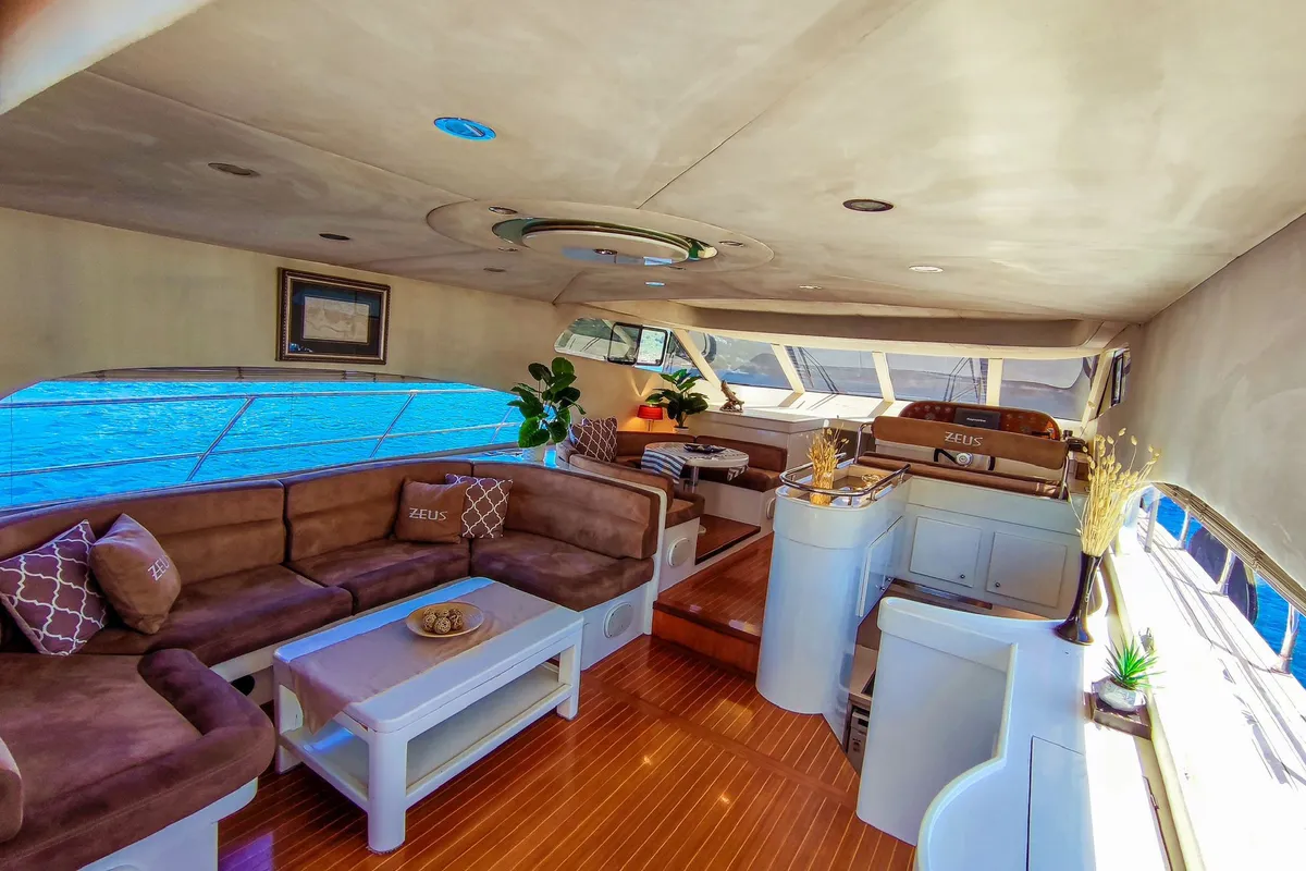 Salon of ZEUS, a Gulet Custom built 183 motor yacht at Kadıköy, Turkey