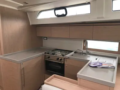 Galley of Gacrux, a Beneteau Oceanis 51.1 sailboat at Rosignano Solvay, Italy