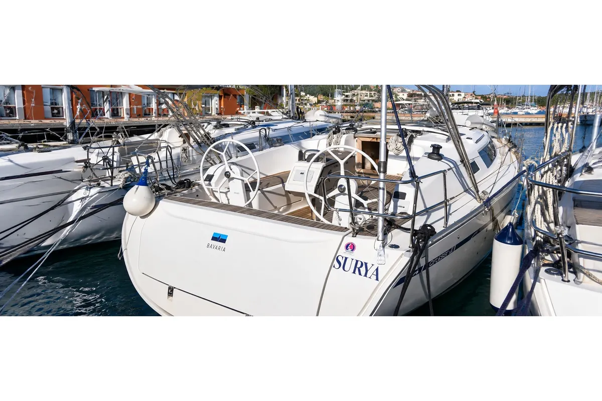 Surya, a Bavaria 41 sailboat at Olbia, Italy