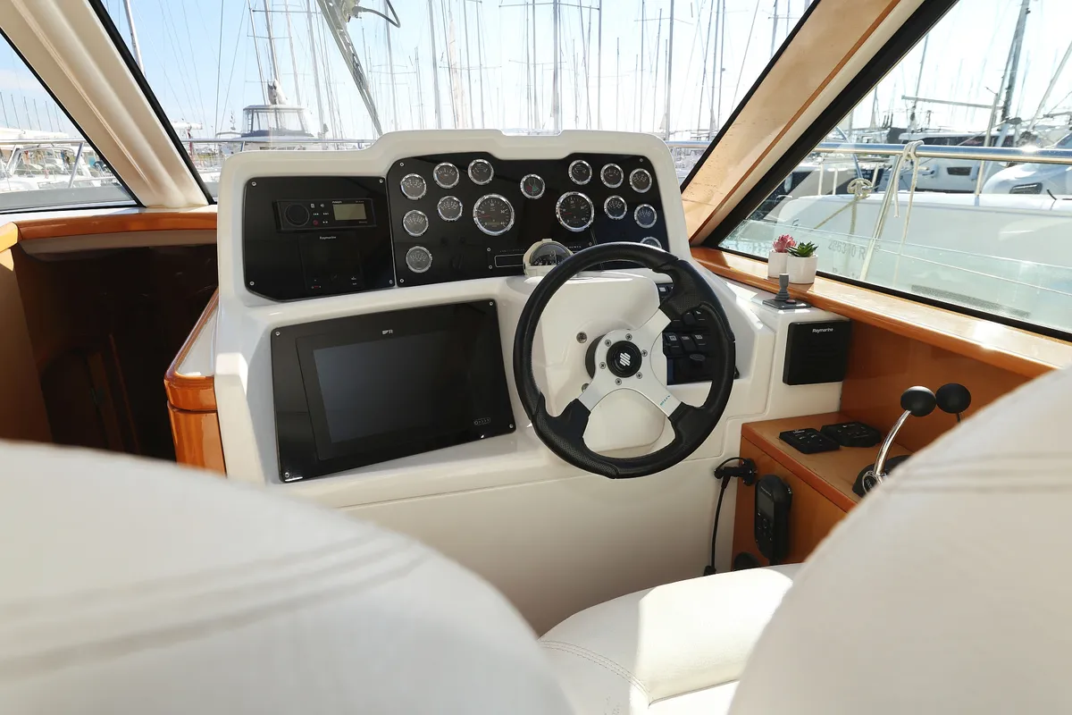 Cockpit of KATANA, a Beneteau Antares 13,80 motor yacht at Općina Sukošan, Croatia