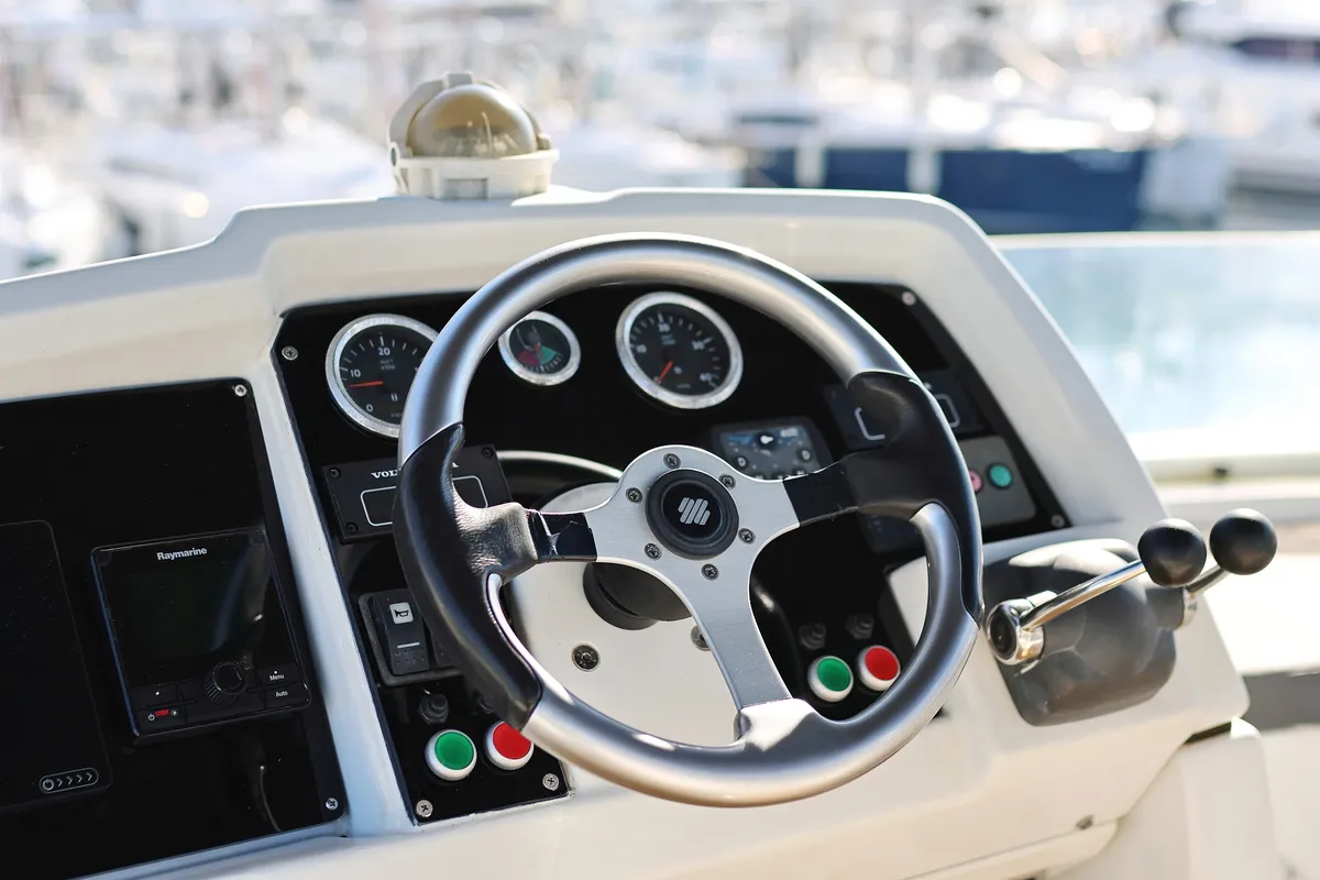 Exterior view of KATANA, a Beneteau Antares 13,80 motor yacht at Općina Sukošan, Croatia