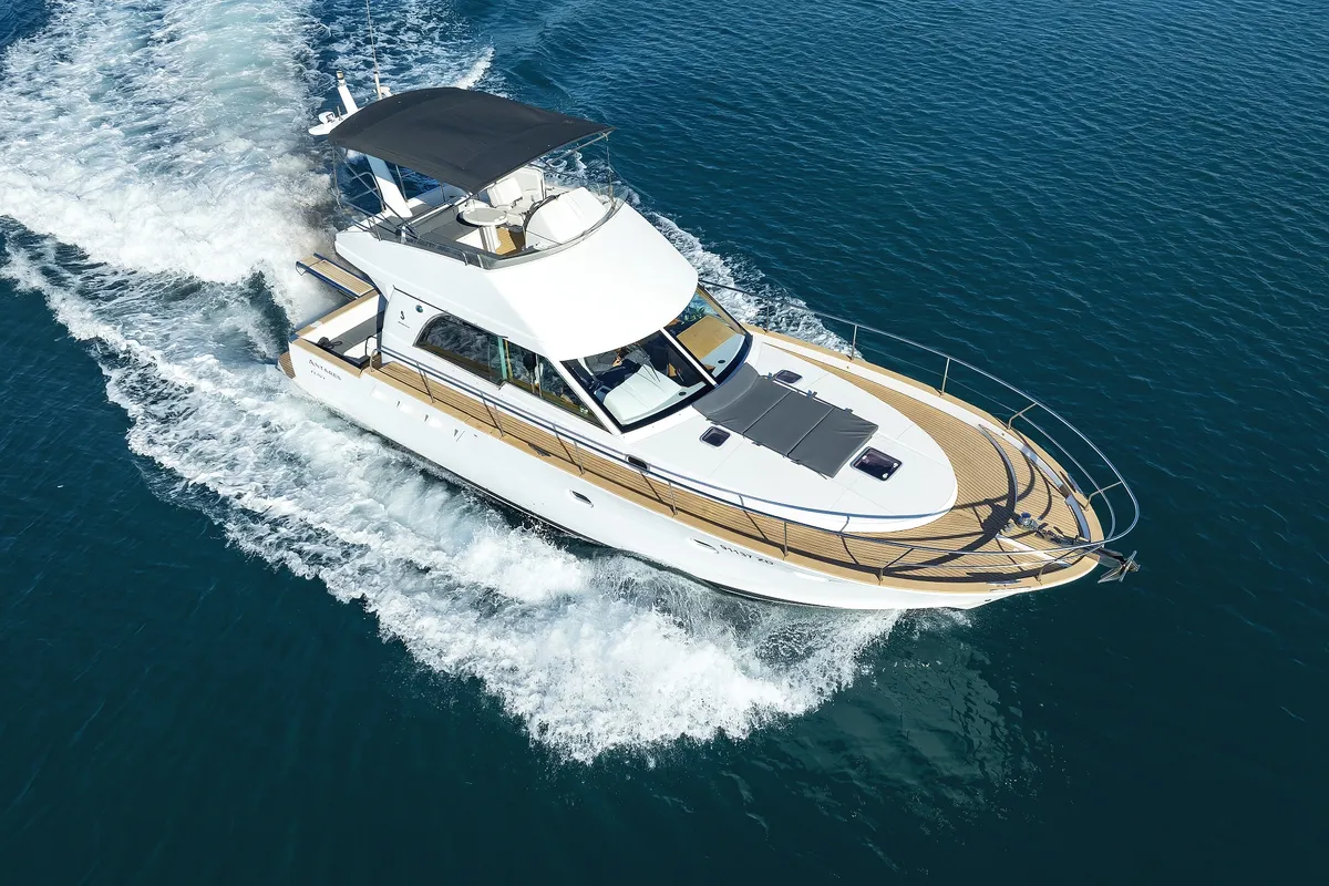 Exterior view of KATANA, a Beneteau Antares 13,80 motor yacht at Općina Sukošan, Croatia