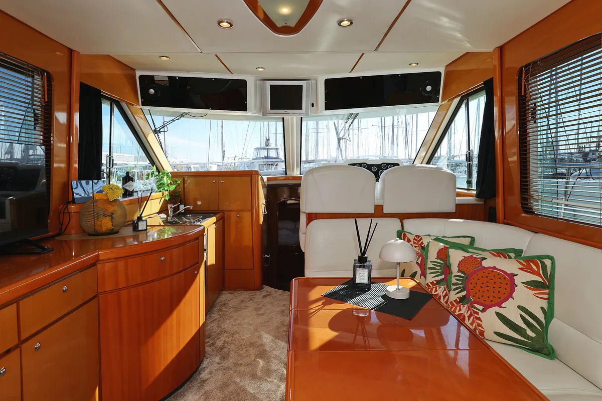 Cockpit of KATANA, a Beneteau Antares 13,80 motor yacht at Općina Sukošan, Croatia