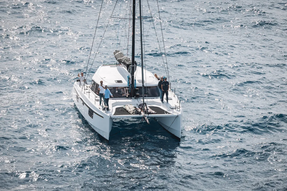 Exterior view of Polé Polé, a Nautitech 40 Open catamaran at Grimaud, France