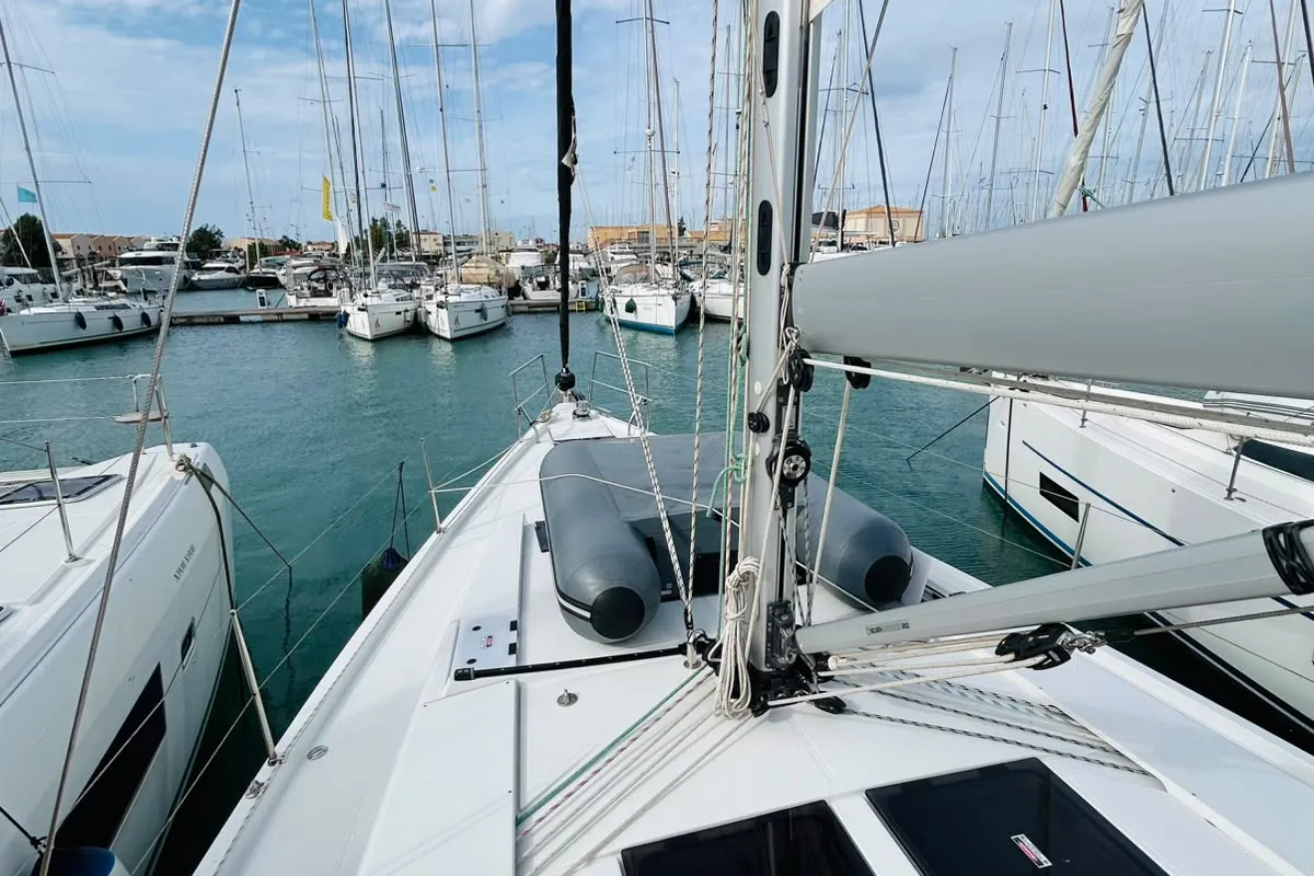 Theodora, a Hanse 458 sailboat at Lefkada, Greece