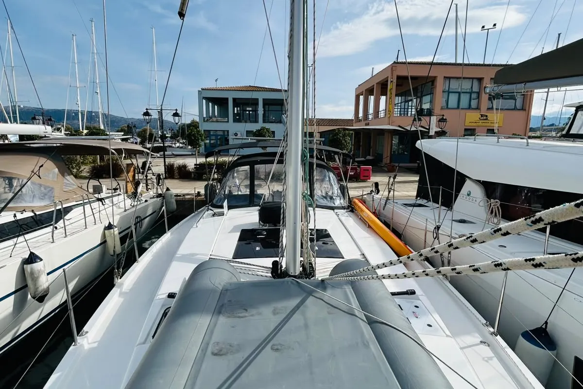 Theodora, a Hanse 458 sailboat at Lefkada, Greece