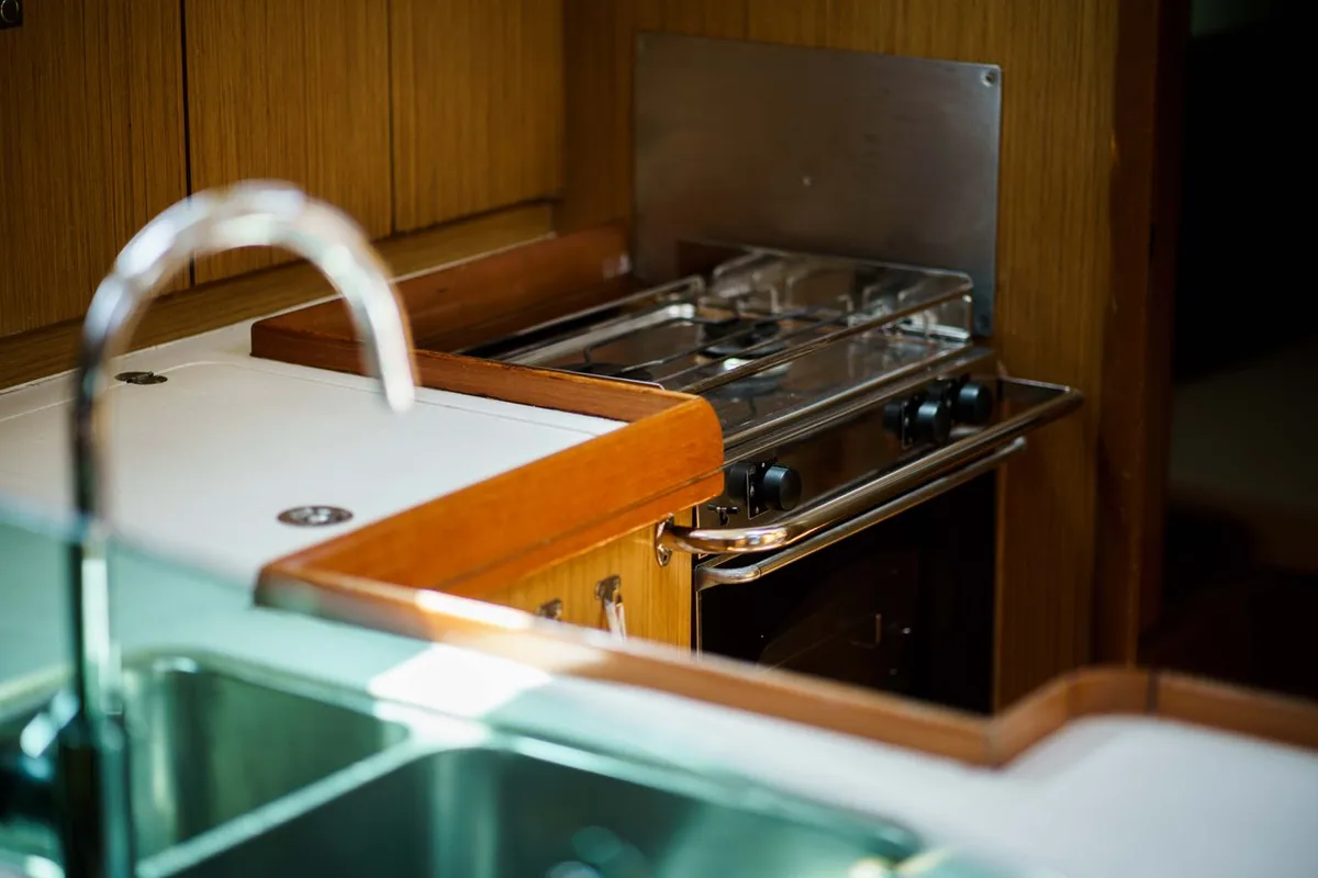 Galley of Ema, a Jeanneau Sun Odyssey 42i sailboat at Tribunj, Croatia