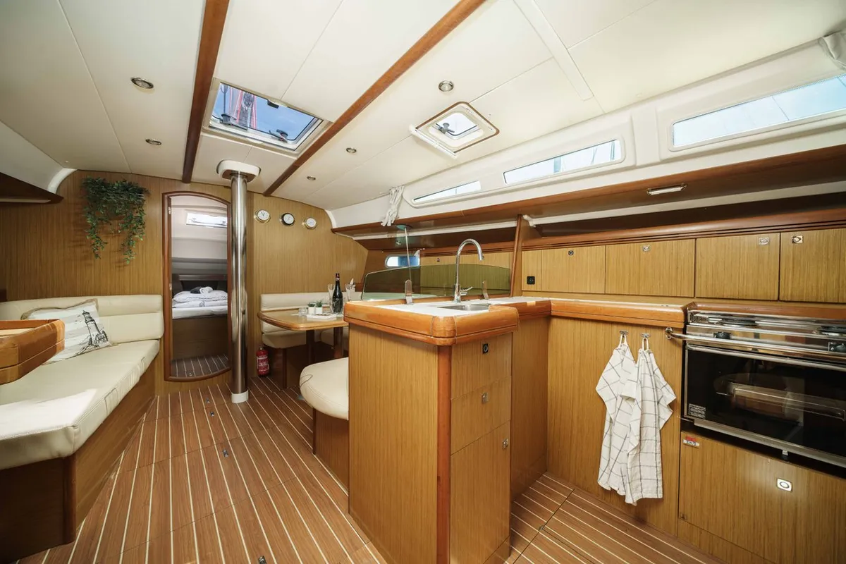 Salon of Ema, a Jeanneau Sun Odyssey 42i sailboat at Tribunj, Croatia