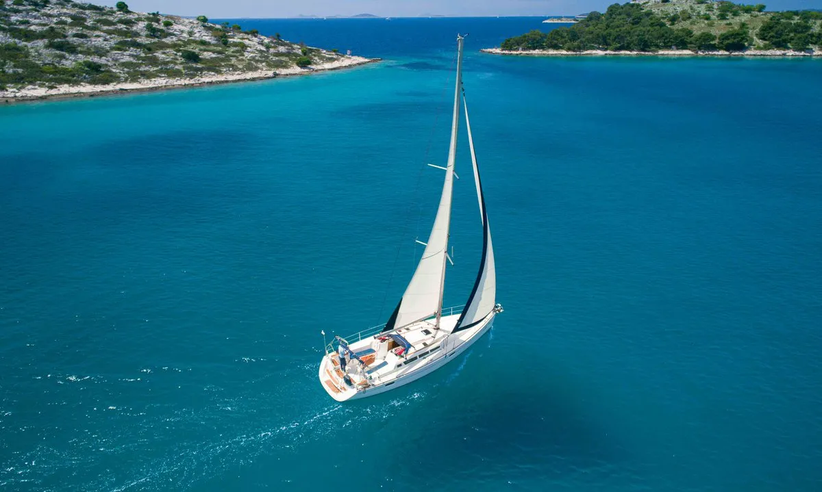 Exterior view of Ema, a Jeanneau Sun Odyssey 42i sailboat at Tribunj, Croatia