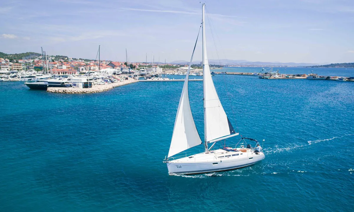 Exterior view of Ema, a Jeanneau Sun Odyssey 42i sailboat at Tribunj, Croatia