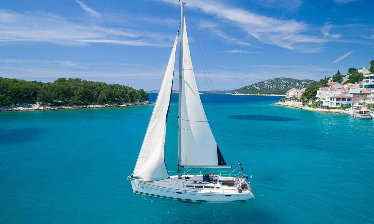 Exterior view of Ema, a Jeanneau Sun Odyssey 42i sailboat at Tribunj, Croatia