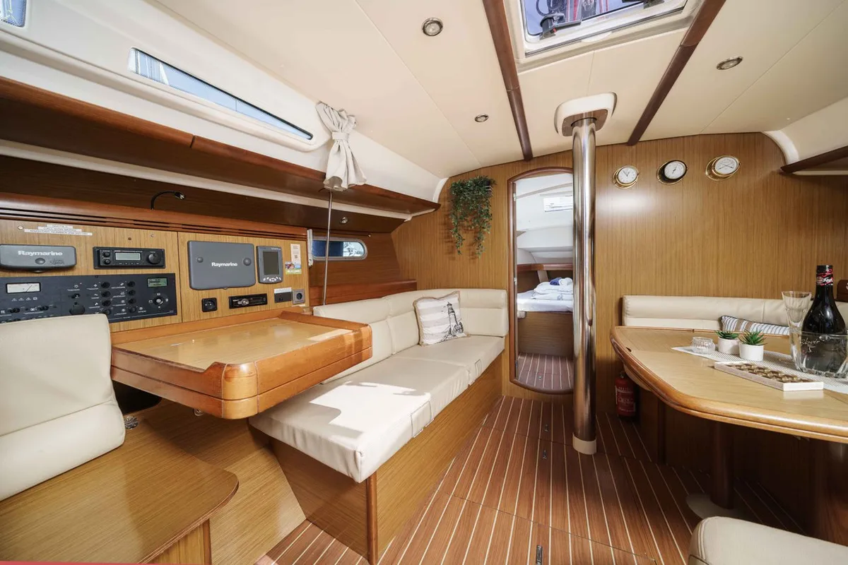 Salon of Ema, a Jeanneau Sun Odyssey 42i sailboat at Tribunj, Croatia