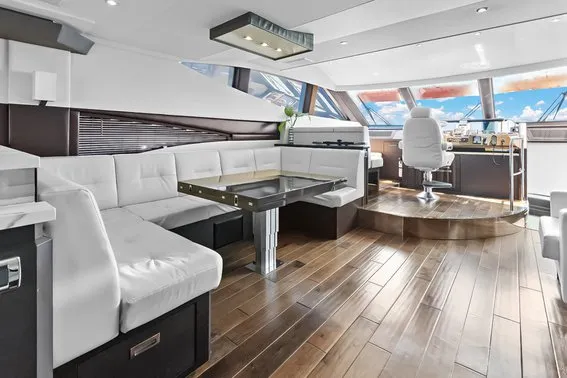 Salon of After Parr T, a Marquis 720 Flybridge motor yacht at Stock Island, United States