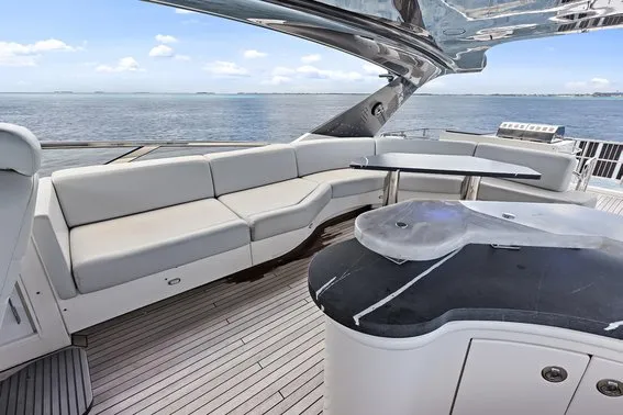 Deck of After Parr T, a Marquis 720 Flybridge motor yacht at Stock Island, United States