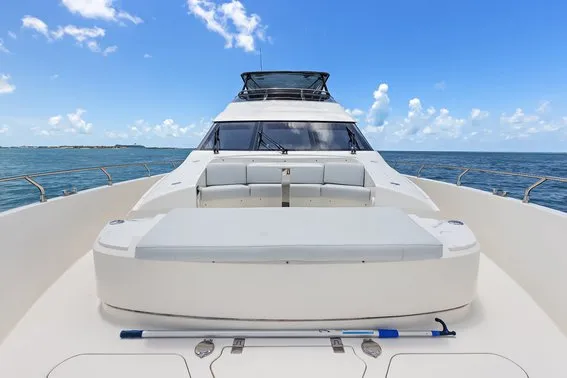 Deck of After Parr T, a Marquis 720 Flybridge motor yacht at Stock Island, United States