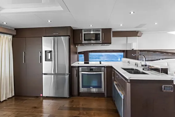 Galley of After Parr T, a Marquis 720 Flybridge motor yacht at Stock Island, United States