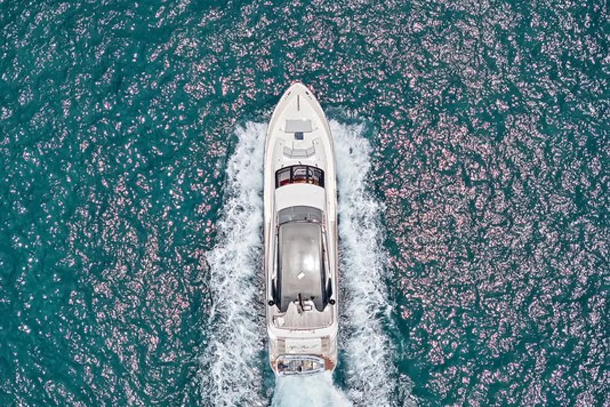 Exterior view of After Parr T, a Marquis 720 Flybridge motor yacht at Stock Island, United States