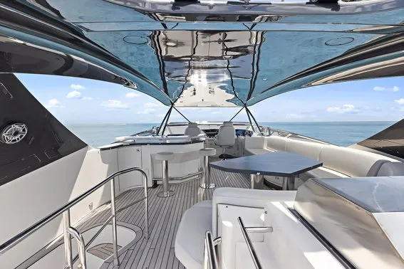 Deck of After Parr T, a Marquis 720 Flybridge motor yacht at Stock Island, United States