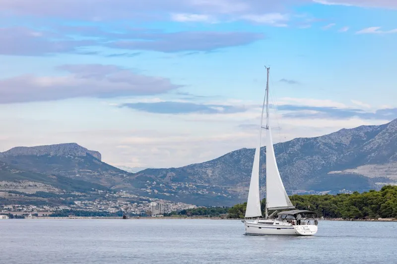 Exterior view of NINA, a Bavaria Cruiser 41 sailboat at Split, Croatia