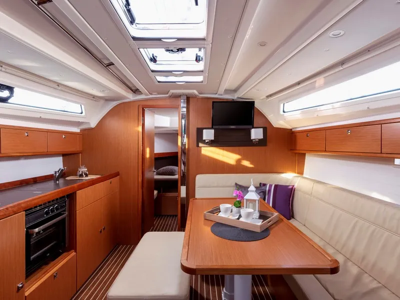 Salon of NINA, a Bavaria Cruiser 41 sailboat at Split, Croatia