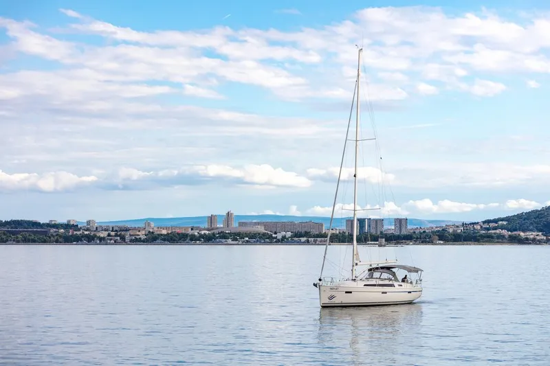 Exterior view of NINA, a Bavaria Cruiser 41 sailboat at Split, Croatia