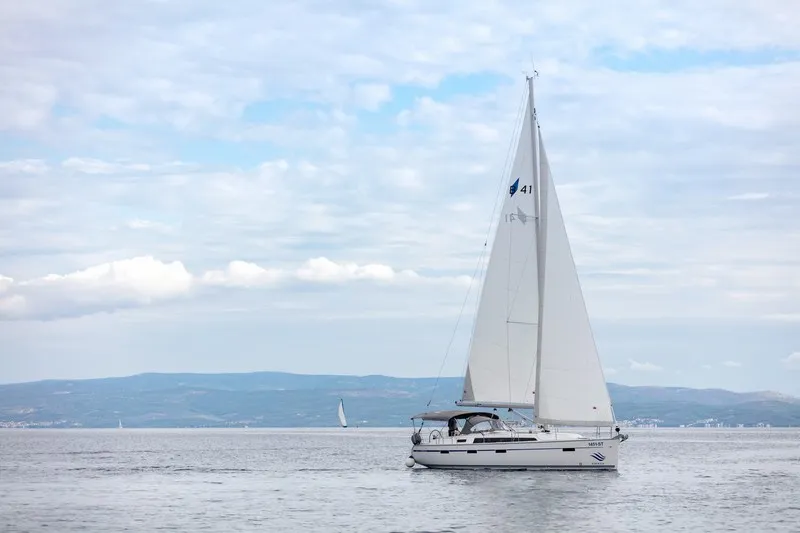 Exterior view of NINA, a Bavaria Cruiser 41 sailboat at Split, Croatia